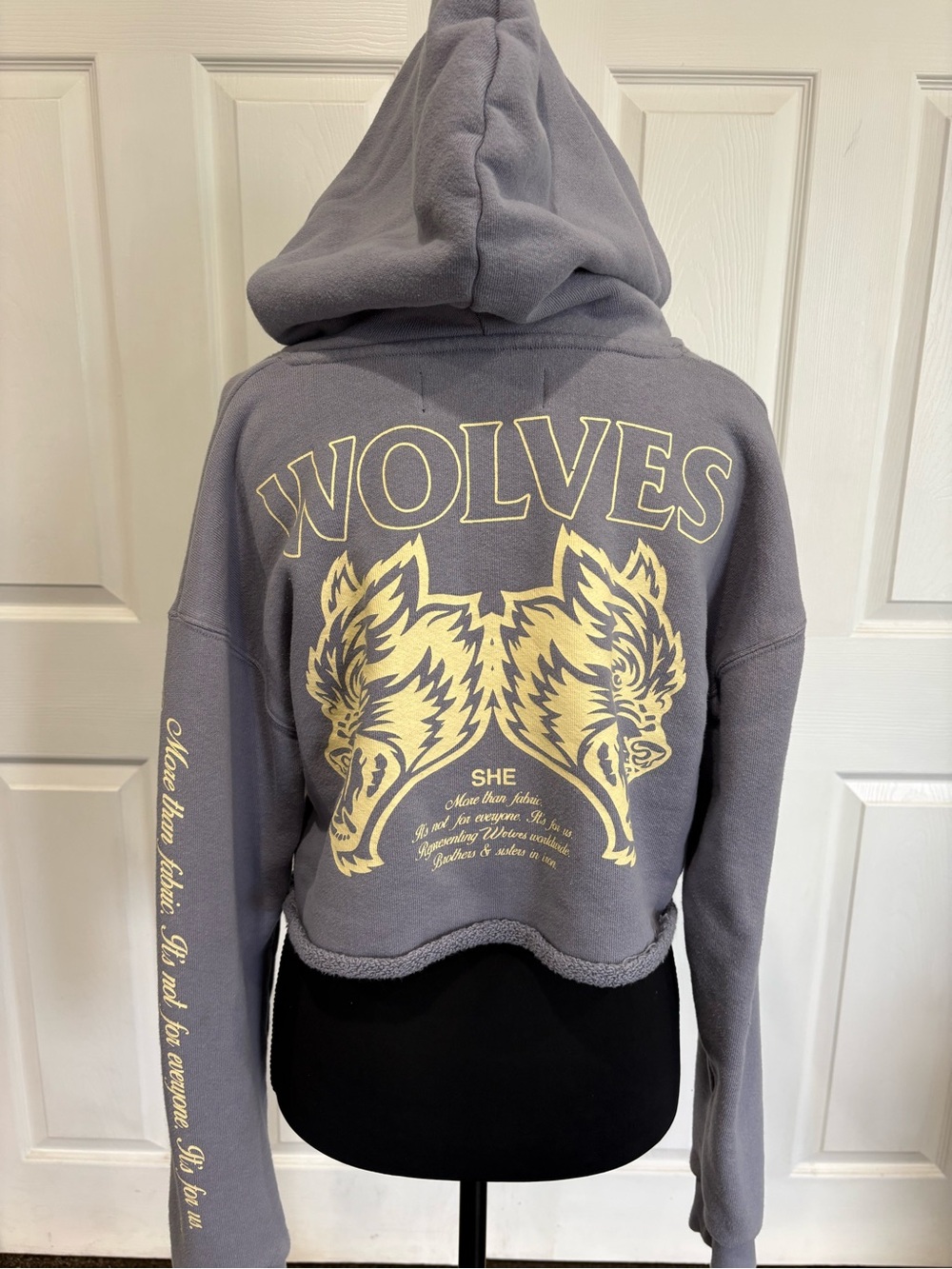 Grey "Wolves" Graphic Hooded Jacket